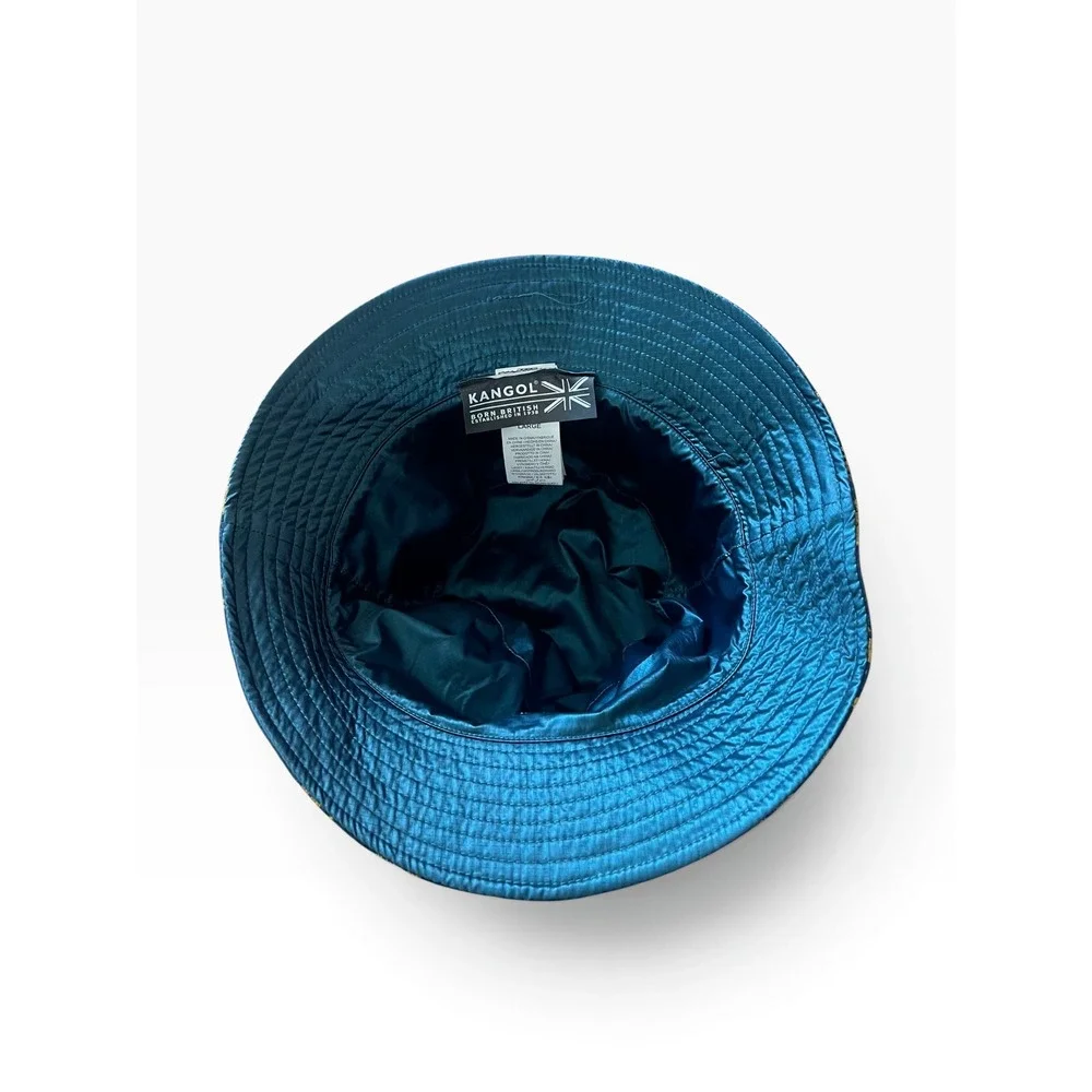 Kangol Floral Jacquard Reversible Bucket Hat Navy Gold Teal K5396 Large NWOT
